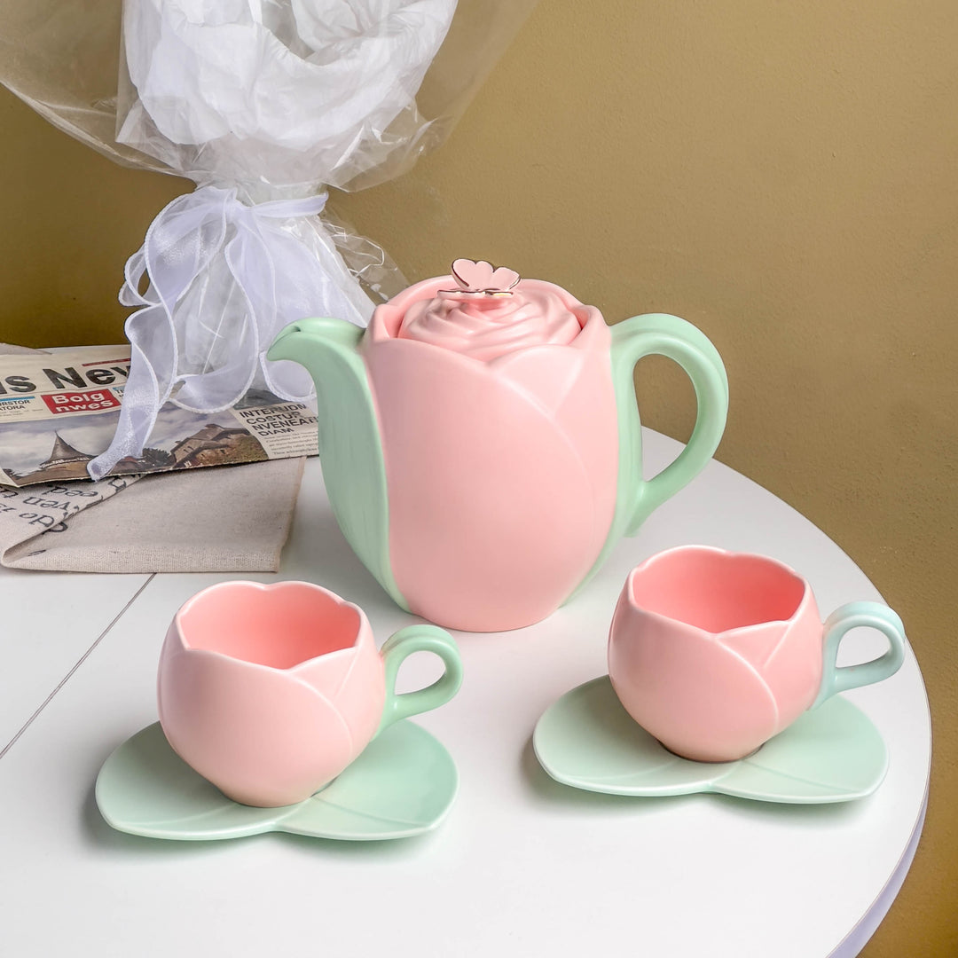 Tulip Ceramic Teapot Set