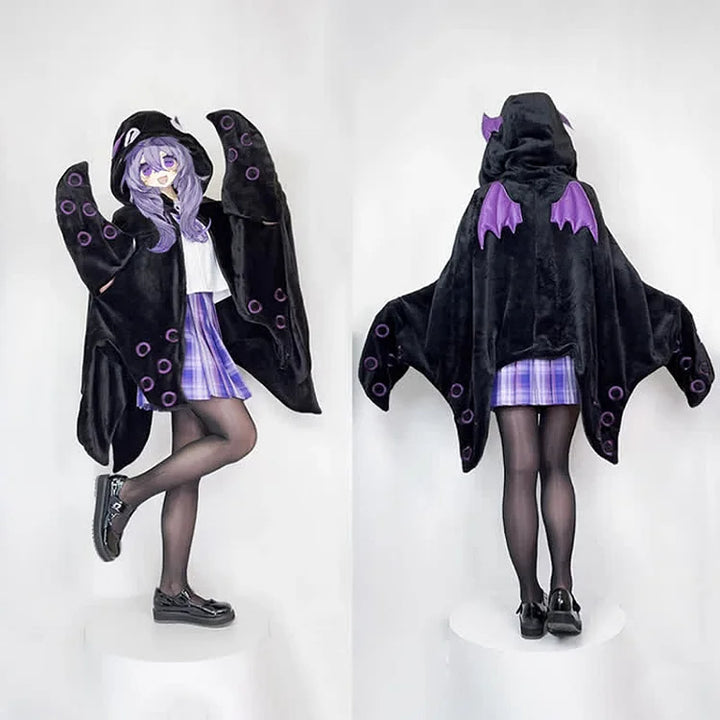 Halloween Cartoon Octopus Wearable Hooded Blanket