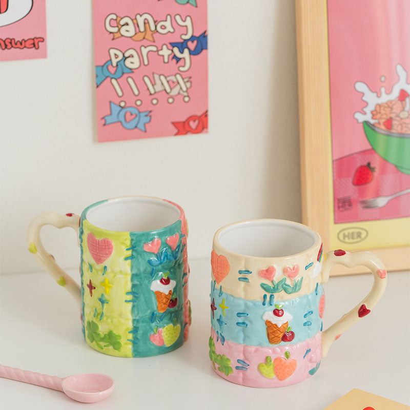 Love Heart Flower Ceramic Mug