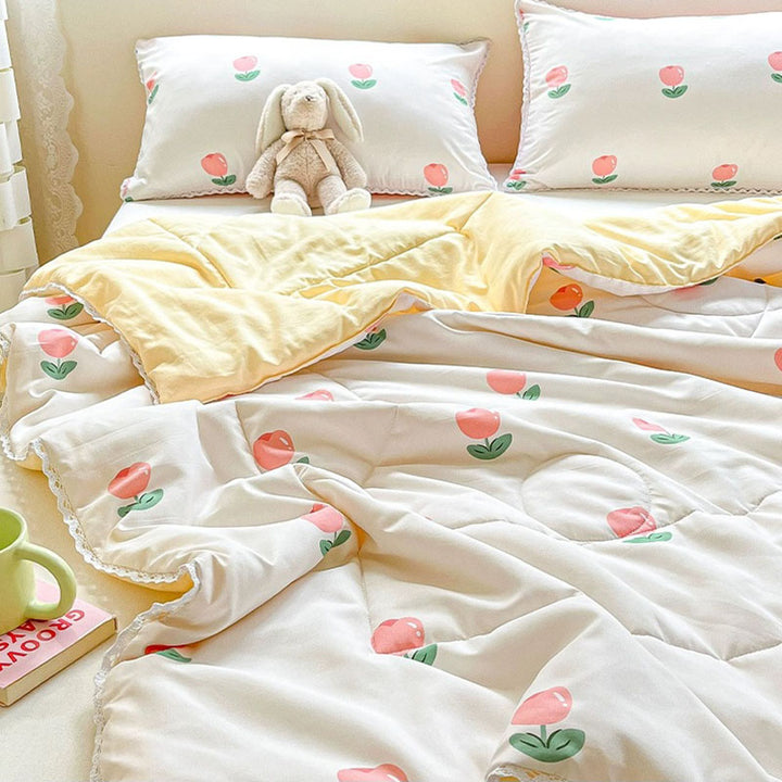 Tulips Print Blanket for Summer