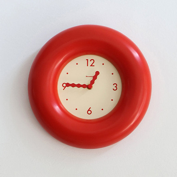 Red Minimalist Clock Wall Clock