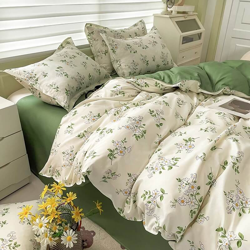 Vintage Chamomile Flower Bedding Set