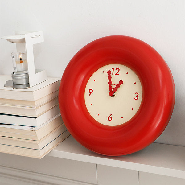 Red Minimalist Clock Wall Clock