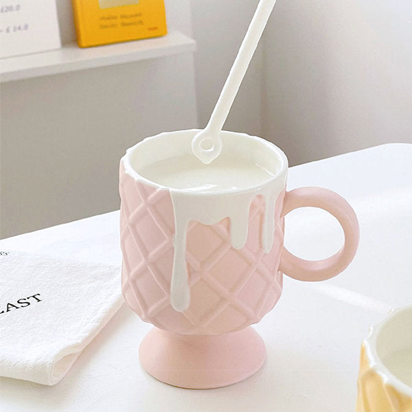 Ice Cream Cone Mug with Stirrer