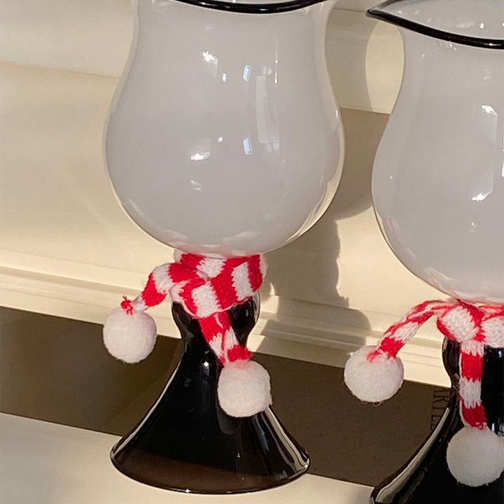 Christmas Vintage Glass Goblet