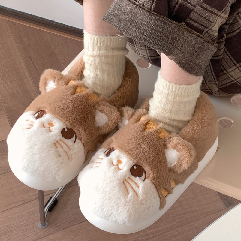 Kawaii Cartoon Hamster Plush Slippers