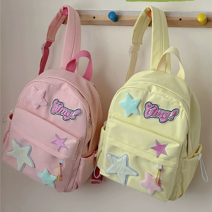 Stars Letters Embroidery School Backpack