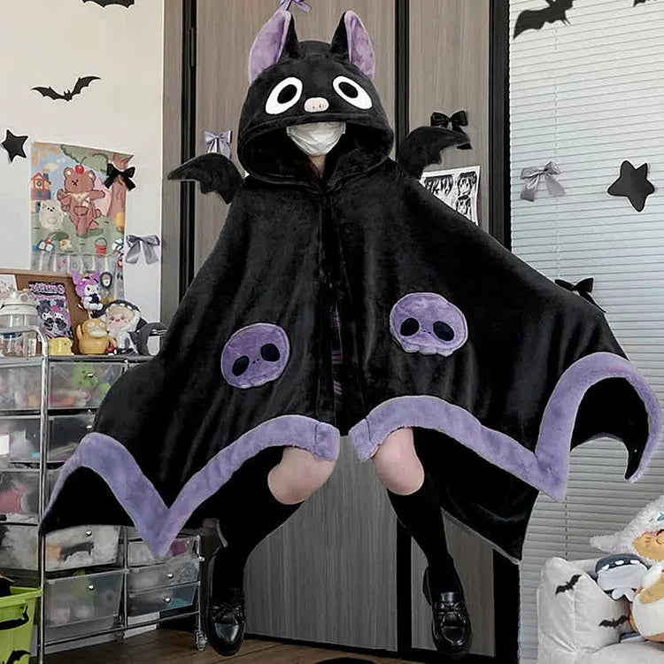 Cartoon Bat Wearable Hooded Blanket