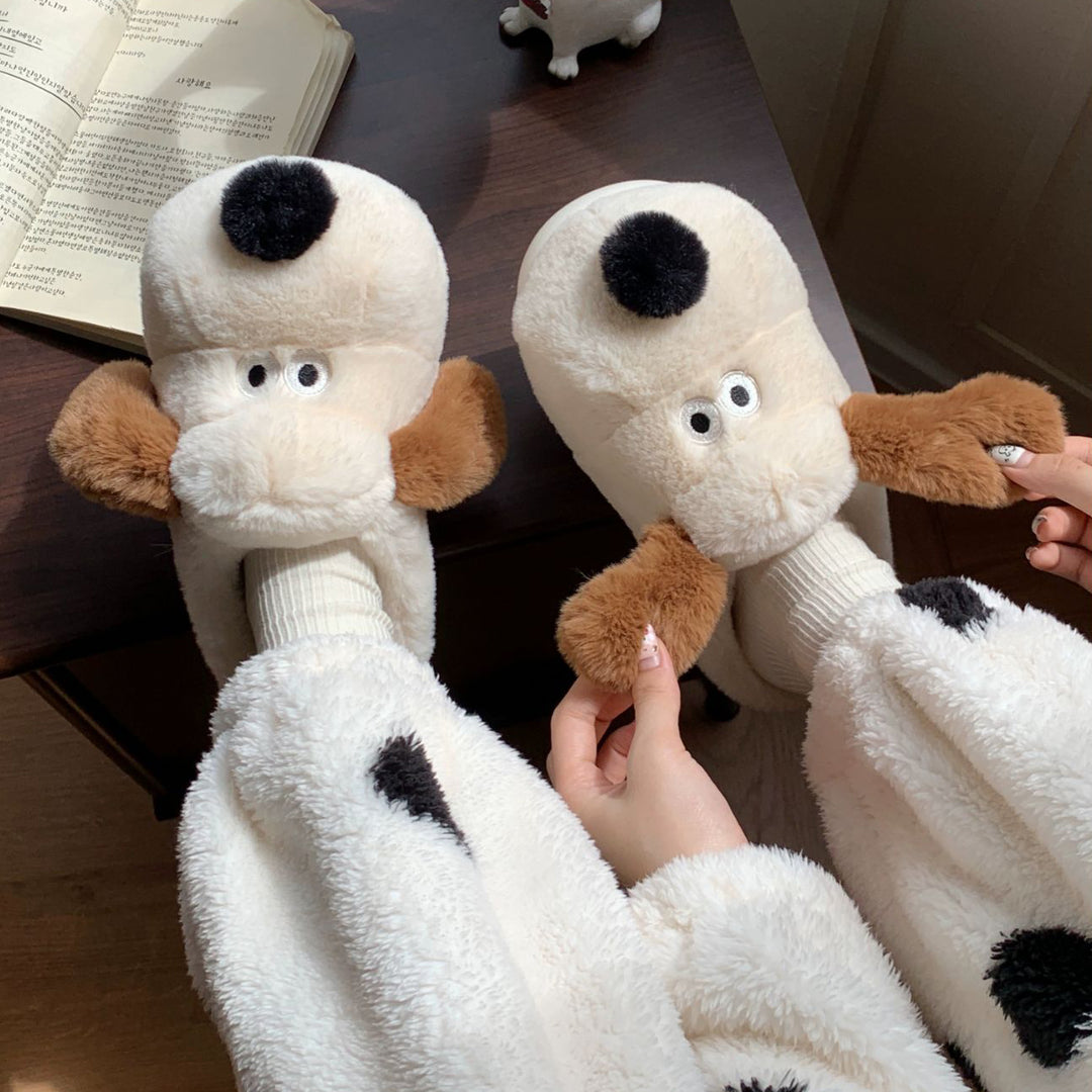 Cute Puppy Plush Slippers