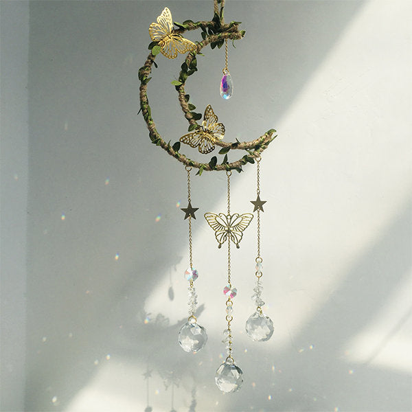 Crescent and Butterfly Wind Chime Decoration