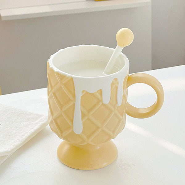 Ice Cream Cone Mug with Stirrer