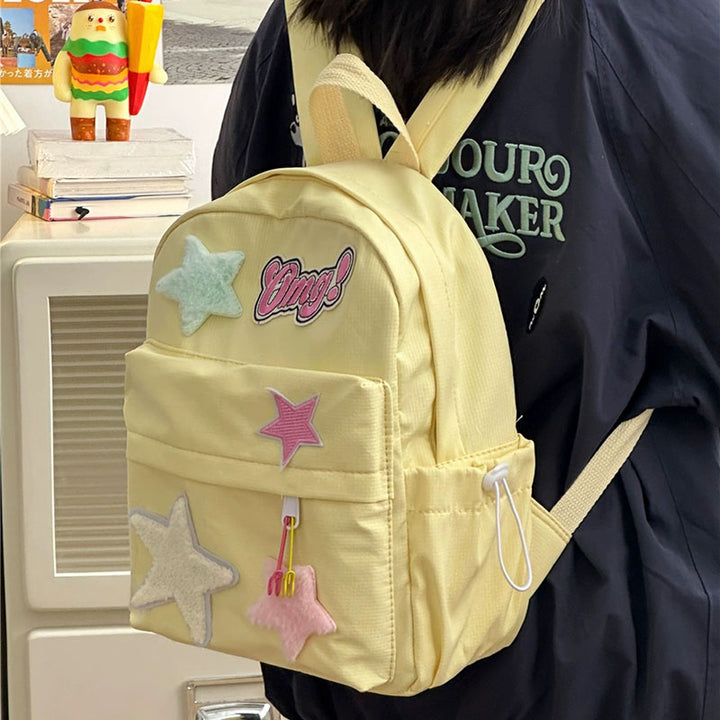 Stars Letters Embroidery School Backpack