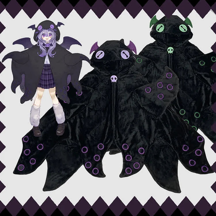 Halloween Cartoon Octopus Wearable Hooded Blanket