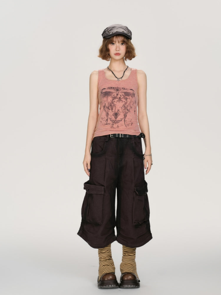 Angel Wing Print Tank Top