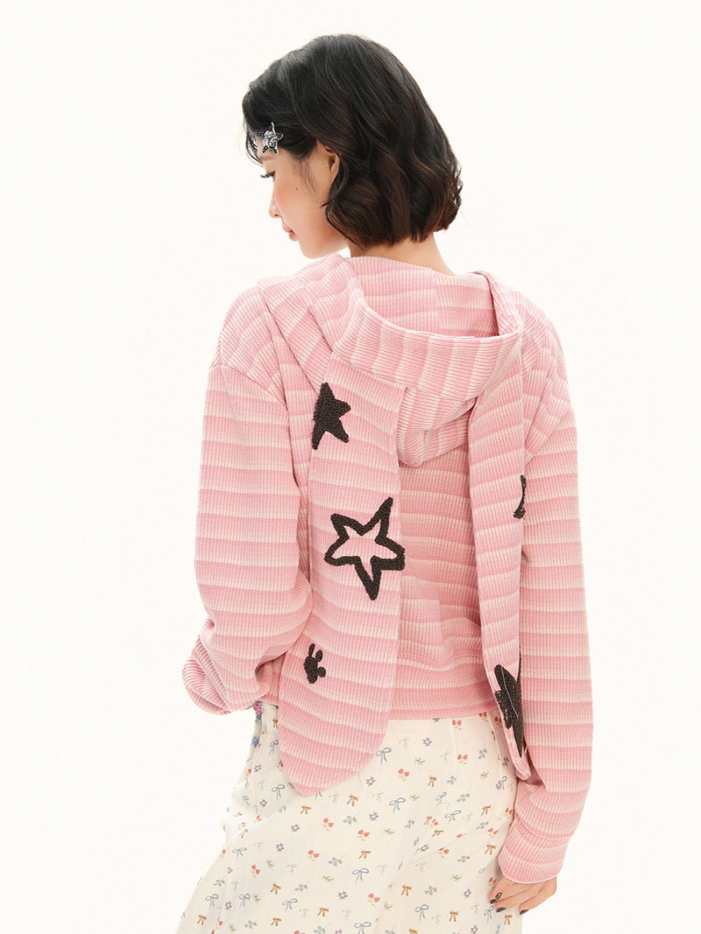 Bunny Ear Zip Up Hoodie Sweet & Edgy Streetwear Jacket