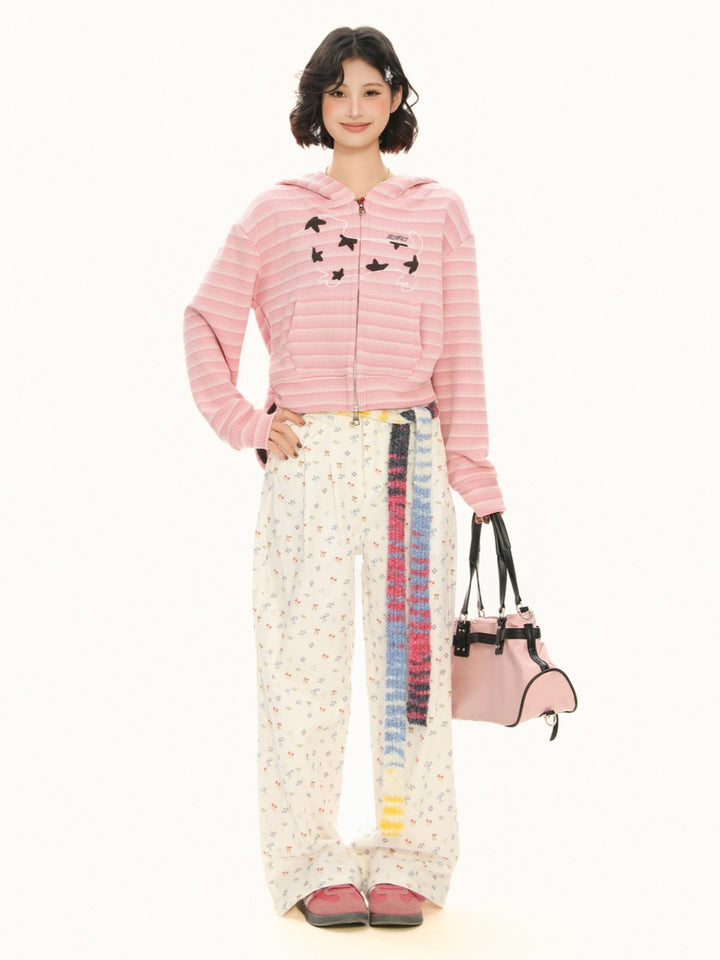 Bunny Ear Zip Up Hoodie Sweet & Edgy Streetwear Jacket