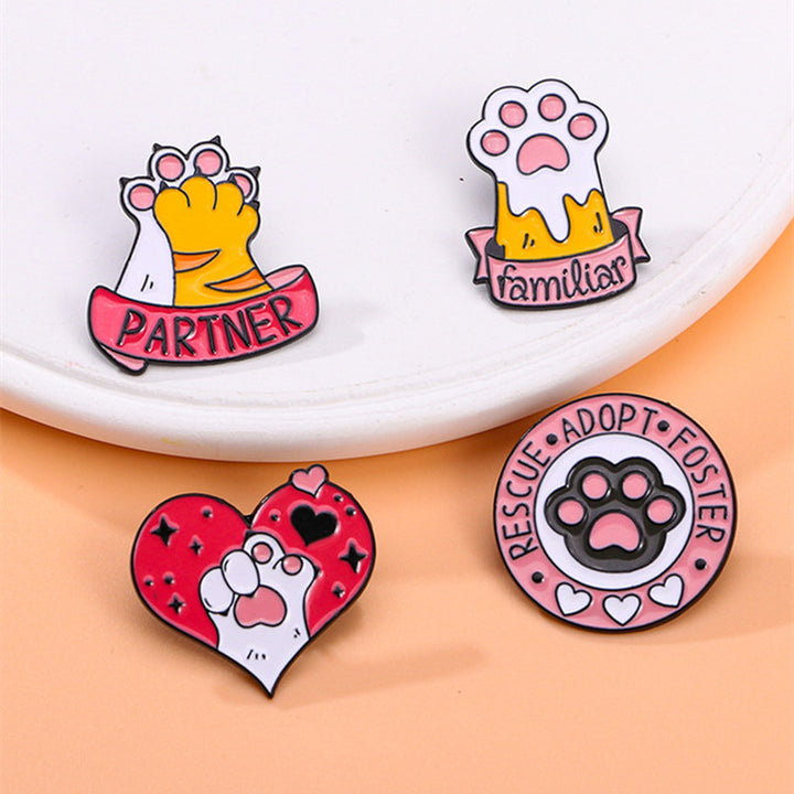 CUTE PINK CAT PAW PINS