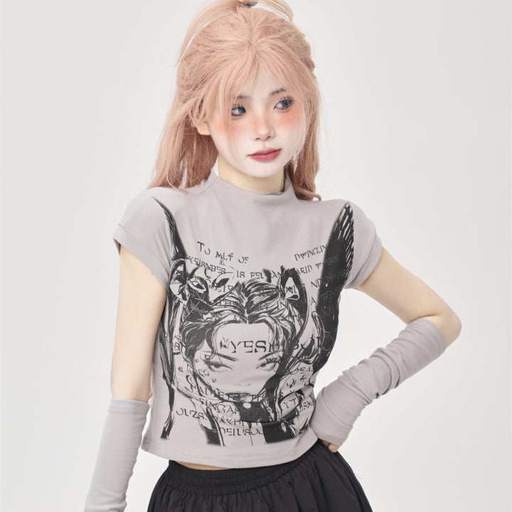 Cartoon Girl Short Sleeve T-shirt