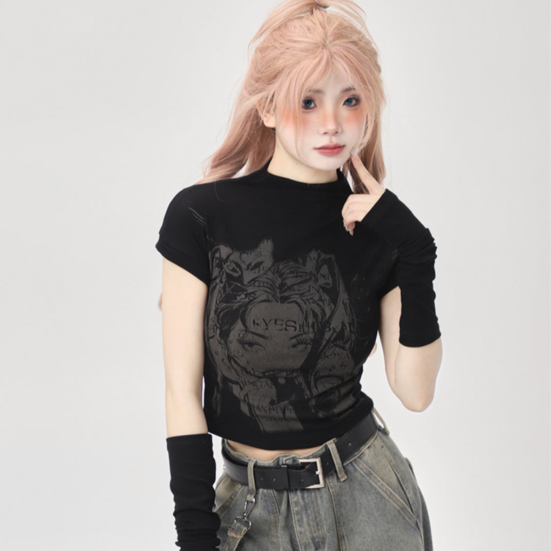 Cartoon Girl Short Sleeve T-shirt