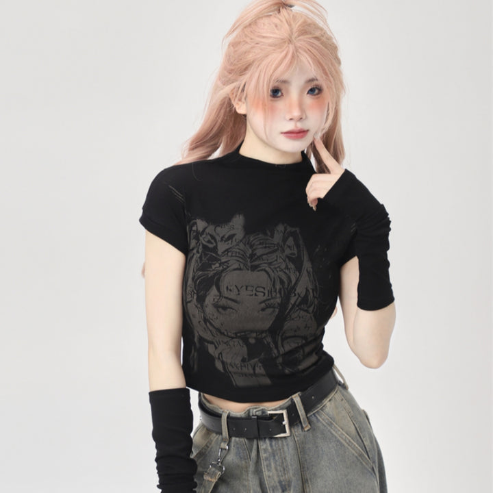 Cartoon Girl Short Sleeve T-shirt