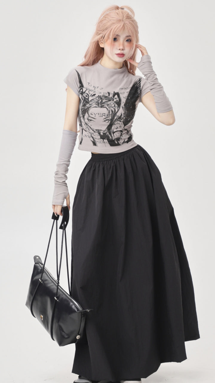 Cartoon Girl Short Sleeve T-shirt