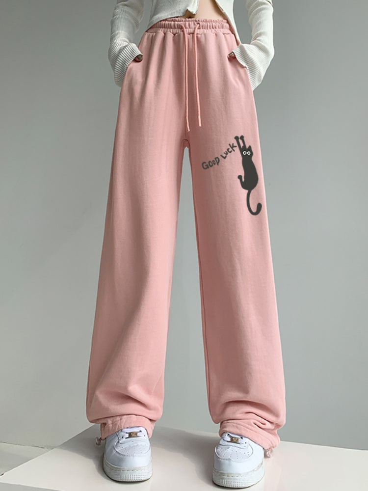 Cat Print Casual Sport Pants