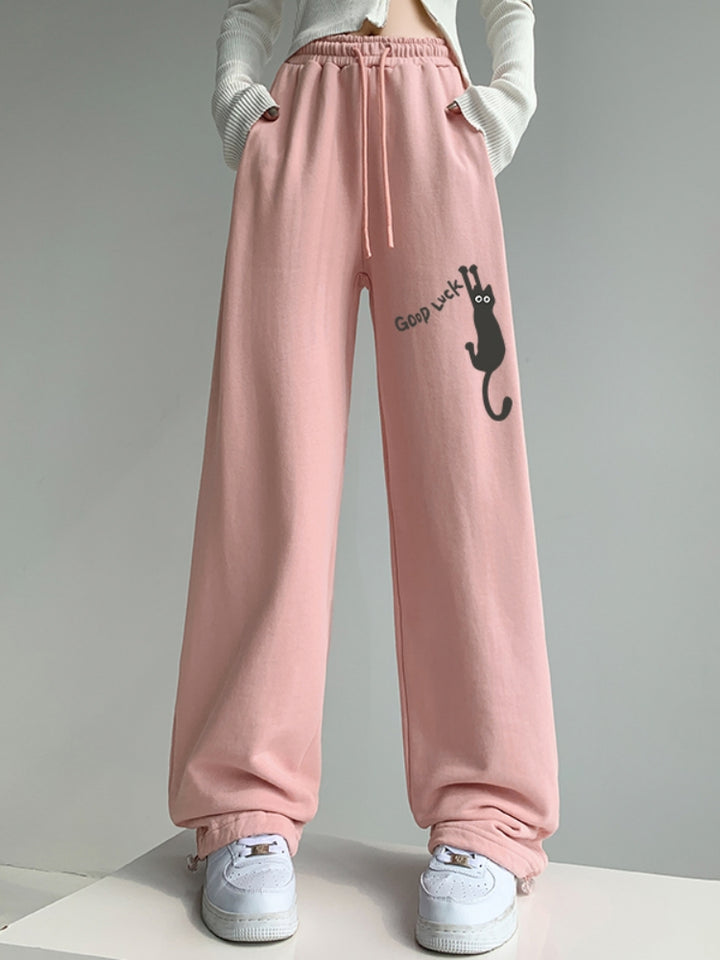 Cat Print Casual Sport Pants