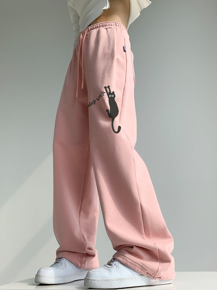Cat Print Casual Sport Pants