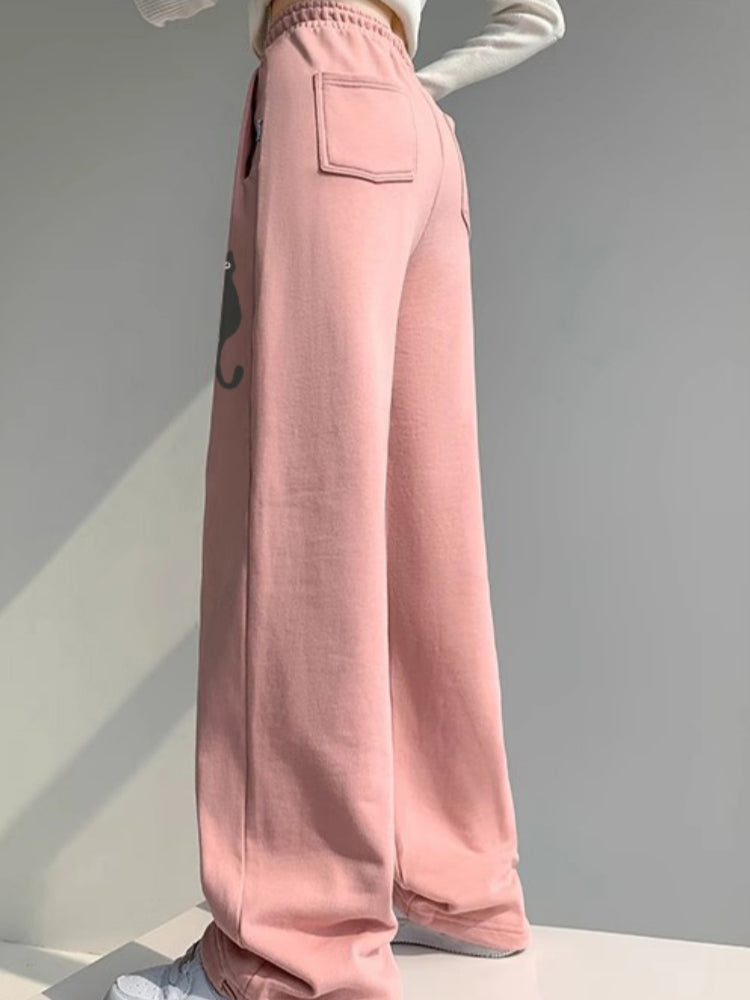 Cat Print Casual Sport Pants