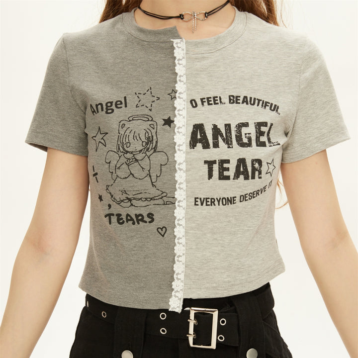 Color Block Short Cropped T-shirt