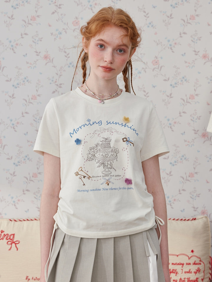 Cute Letter Graphic Short Sleeve T-shirt