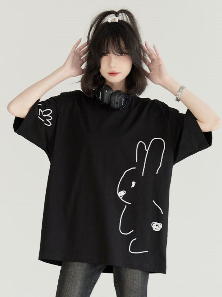 Cute Rabbit Print Summer Top