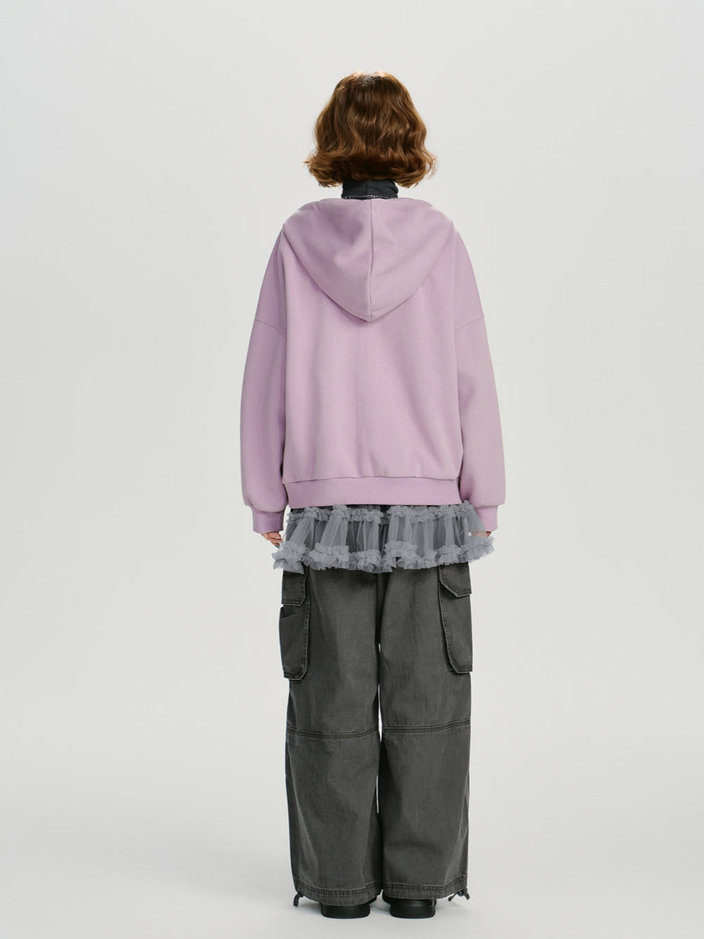 Cute Rabbit Printed Zip-Up Hoodie Top
