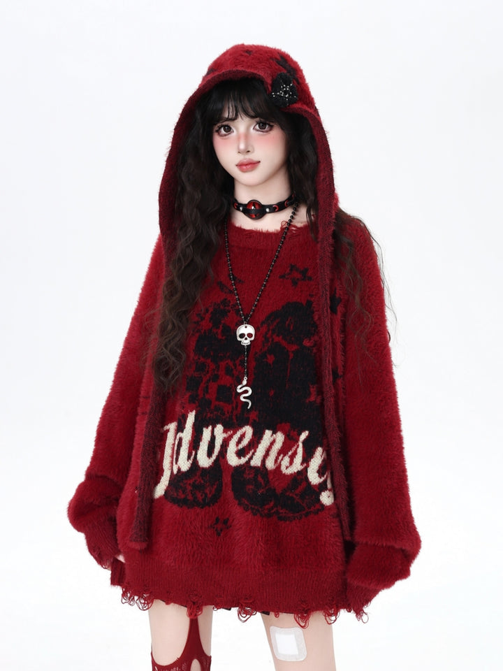 Detachable Hood Sweater - Cozy Retro Unisex Knit