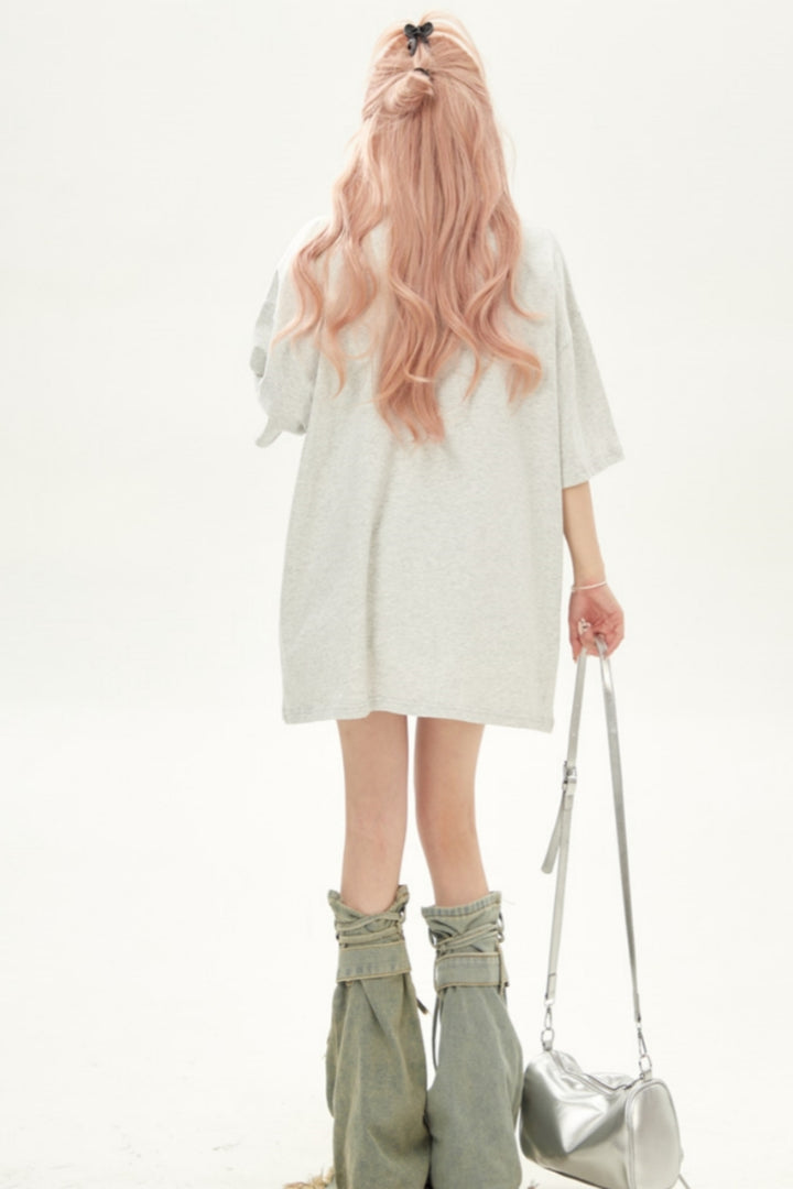 Feminine Butterfly Print Loose Fit T-shirt