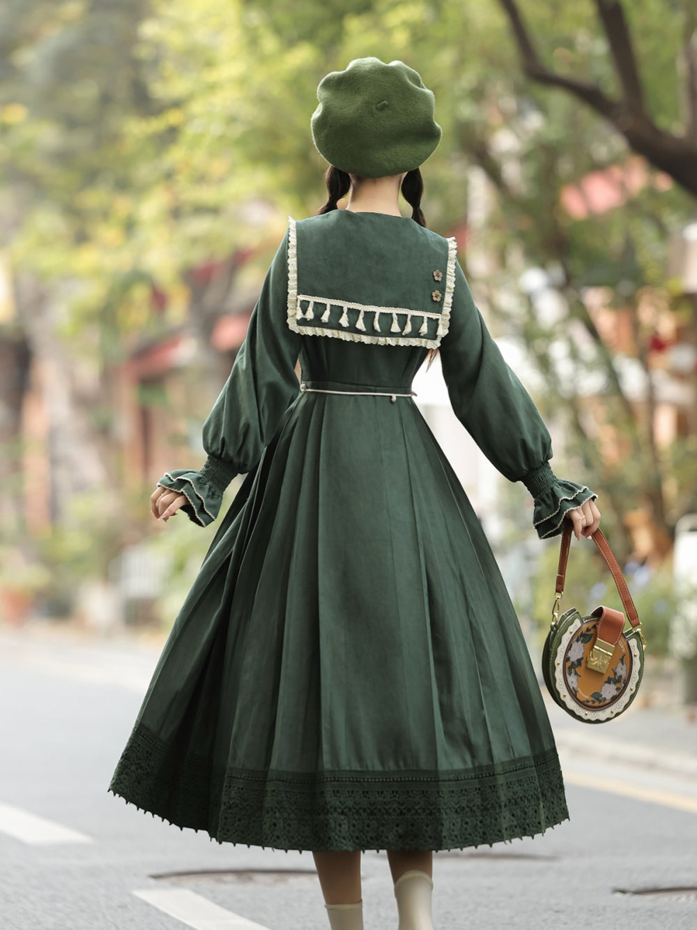 [Forest Whisper] Floral Embroidered Han-inspired Vest & Maxi Dress Outfit