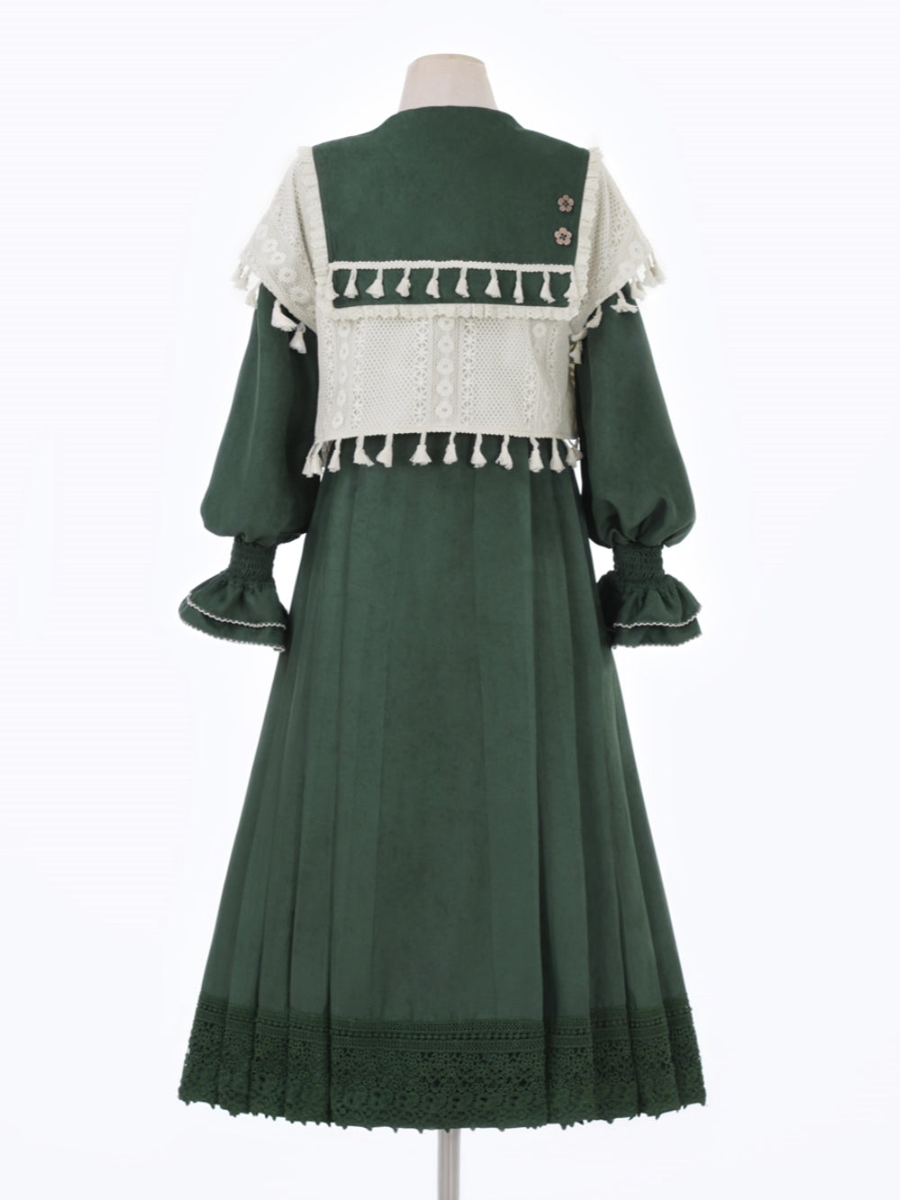 [Forest Whisper] Floral Embroidered Han-inspired Vest & Maxi Dress Outfit