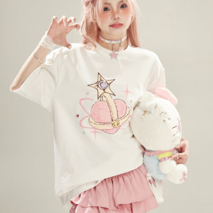 Heart Print Relaxed Fit Tee