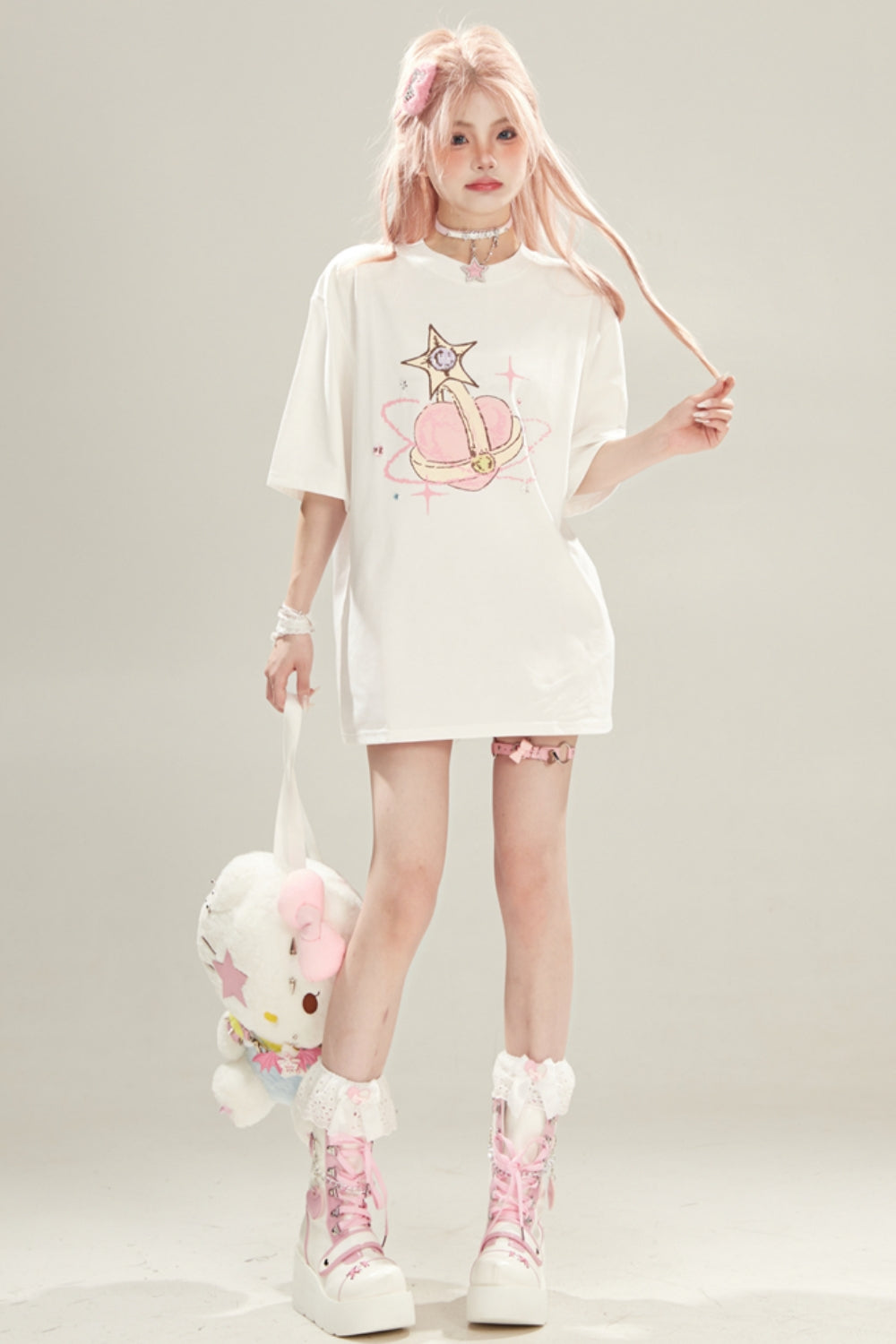 Heart Print Relaxed Fit Tee