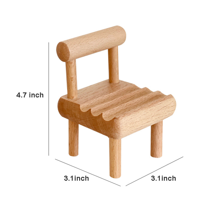 Cute Wooden Chair Phone Stand