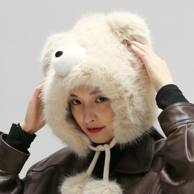 Cute Cartoon Bear Plush Hat