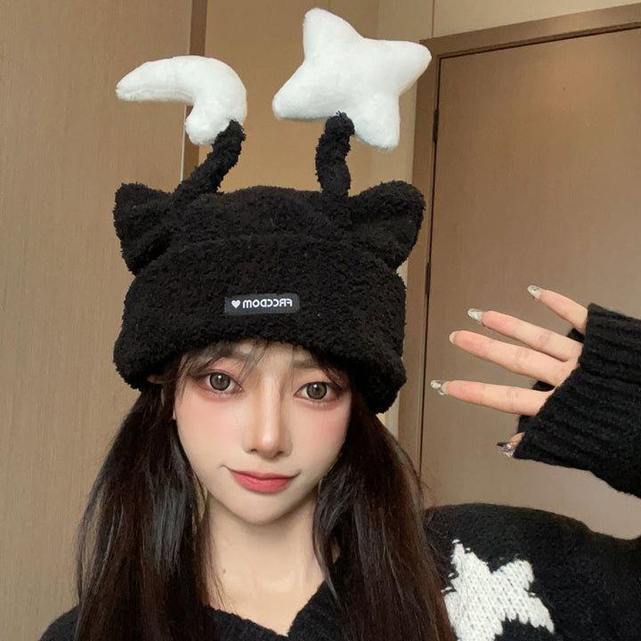 Moon and Star Knit Hat