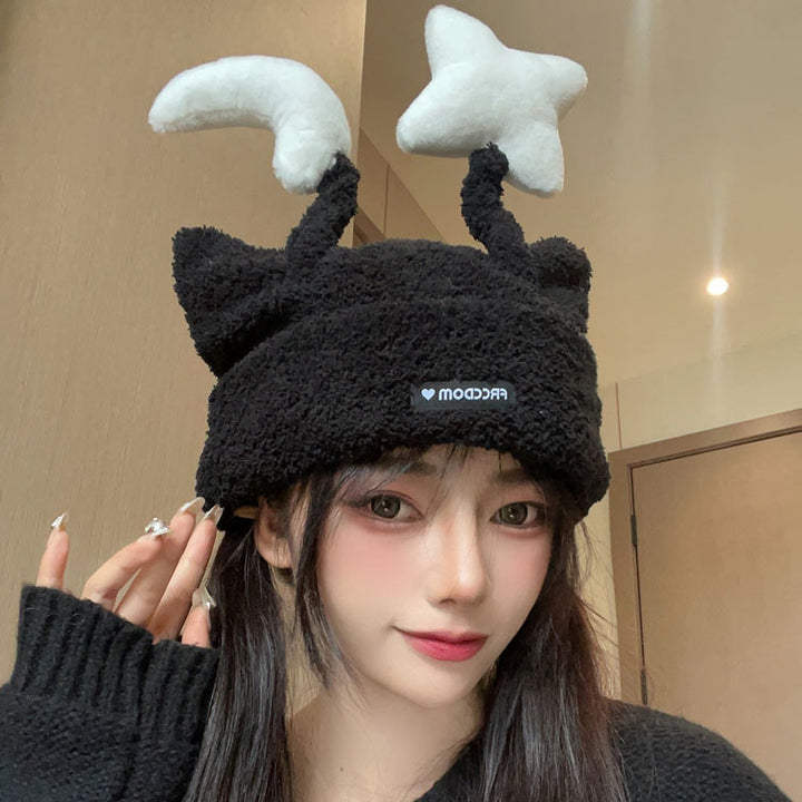 Moon and Star Knit Hat