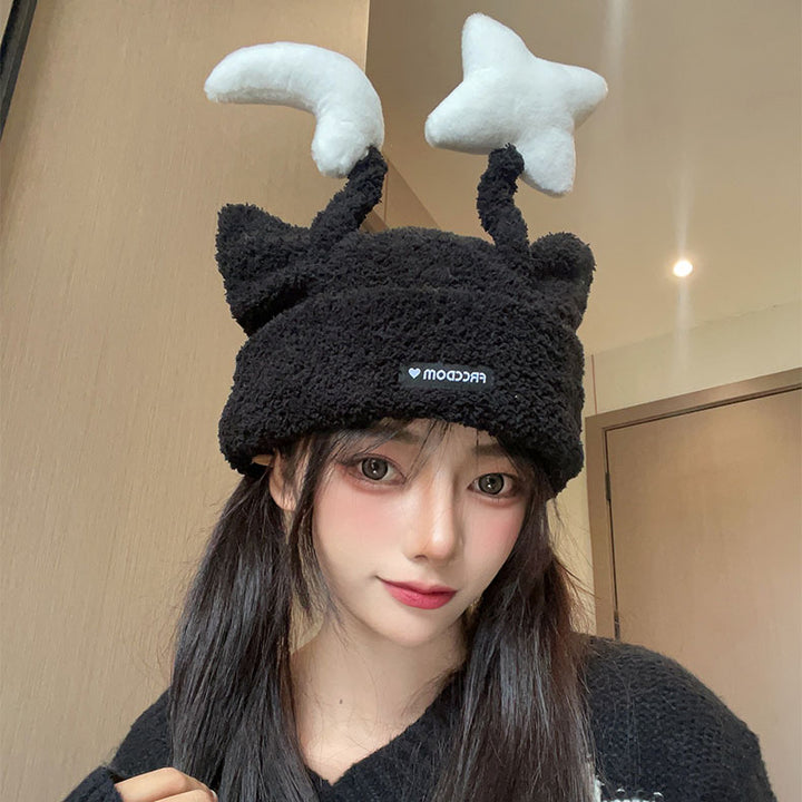 Moon and Star Knit Hat