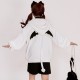 Devil Wings Letter Print Hoodie with Wings