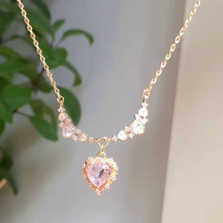 Pink Love Heart Necklace