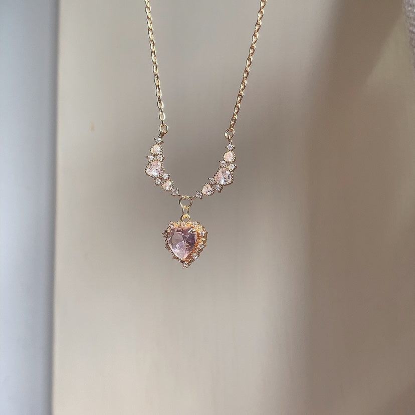 Pink Love Heart Necklace