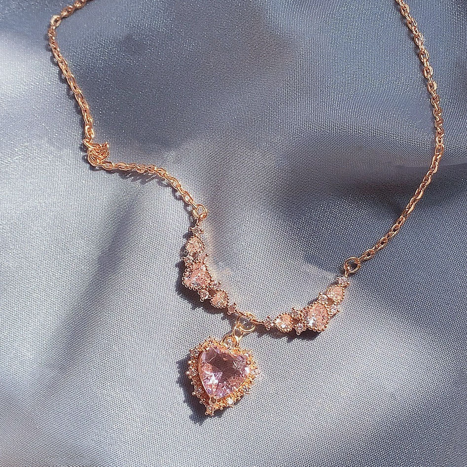 Pink Love Heart Necklace