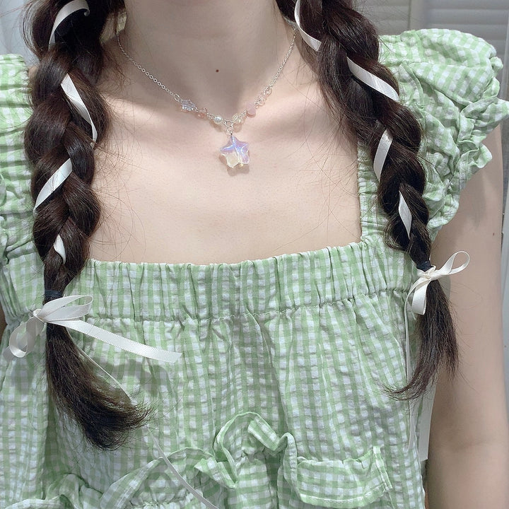 Cute Star Zircon Pearl Necklace