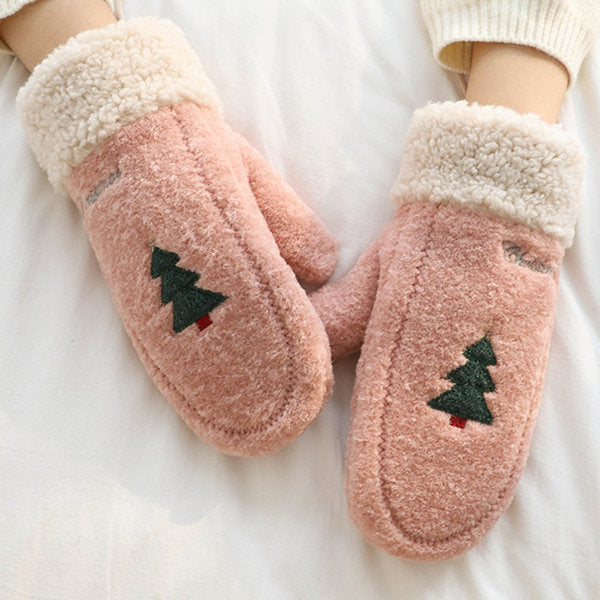 Christmas Tree Patterned Gloves